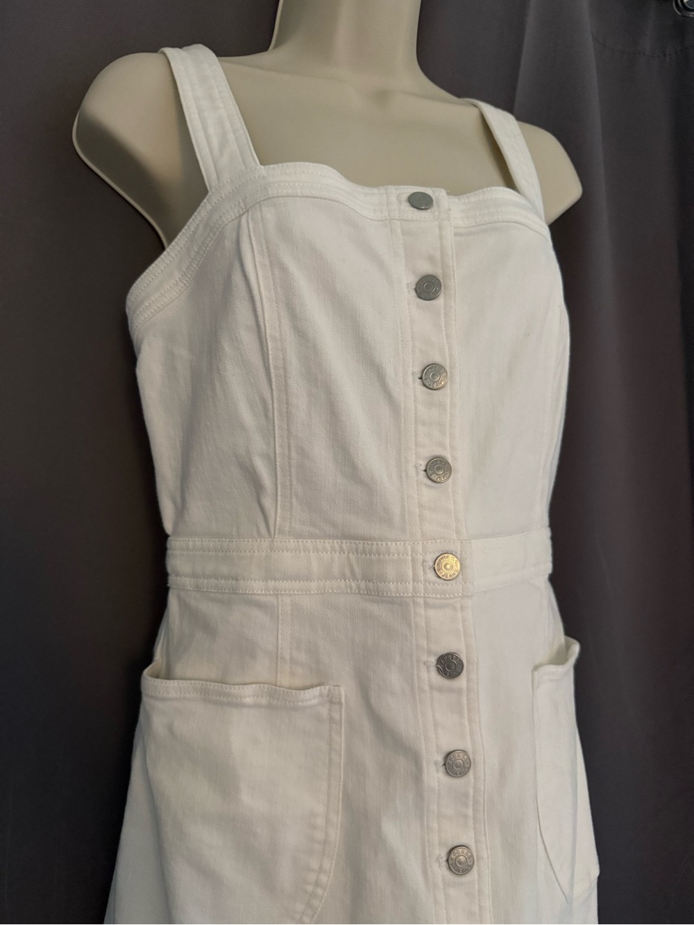 Express White Denim Button-Front Dress